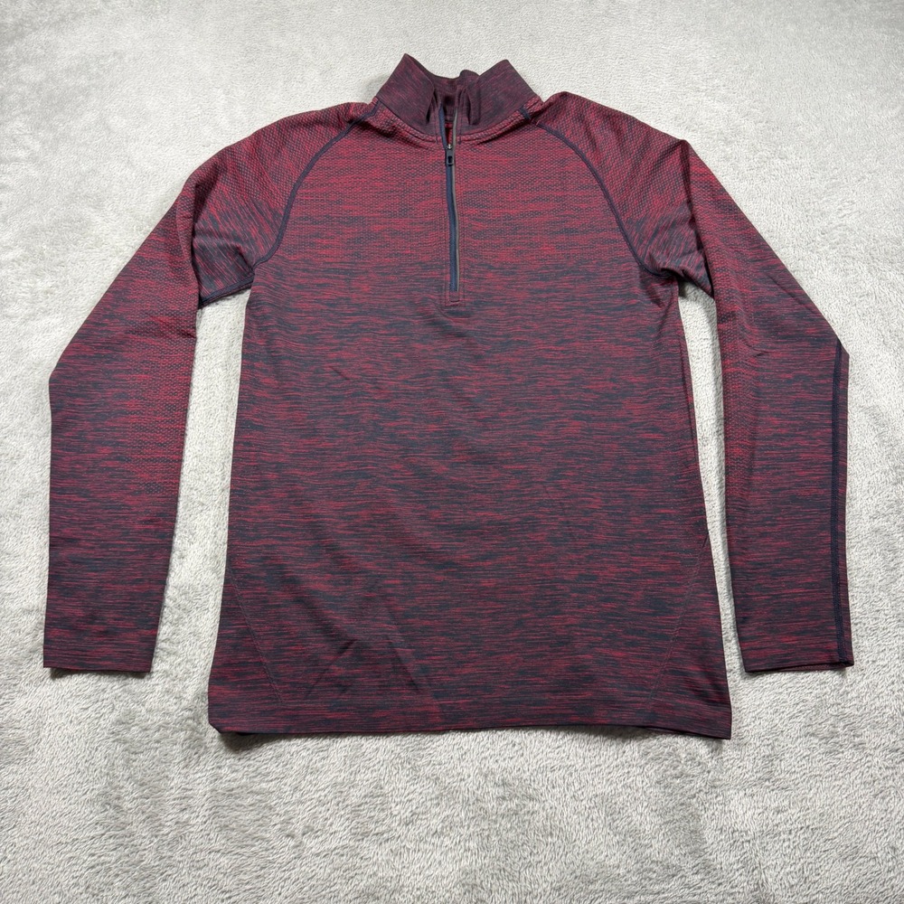 Lululemon Metal Vent Tech 1/2 Zip Mens Small Spicy‎ Red Pullover Anti-stink